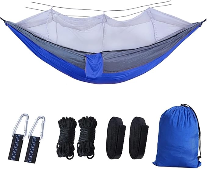 Hammock Portable Outdoor Camping Leisure Double Mosquito Net Hammocks Garden Travel Tourist Nature Hike Sleeping Hanging Hammock Swing Quick-Opening(Style 8)