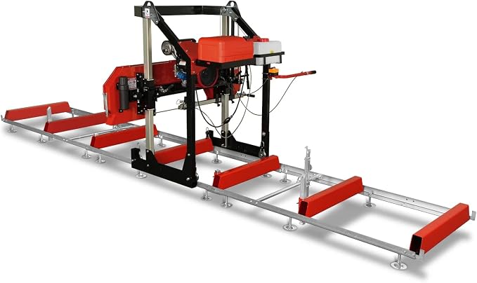 MechMaxx 36" MAX Portable Sawmill, 25HP 688cc HONDA GX690 V-Twin Engine, 35" Board Width, 20' Track Length, (10 x Blades Included),Model SM36HMAX