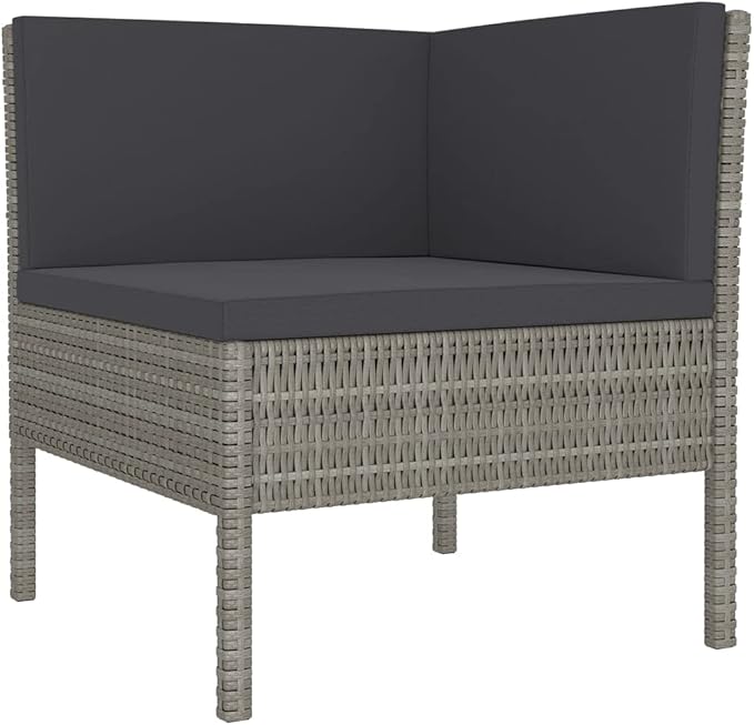 Patio Lounge Set with Cushions,Outdoor Patio Furniture,Outdoor Chat Conversation Set,Garden Furniture Sets,for Patio,Backyard,Garden,Outdoor,9 Piece Poly Rattan Gray