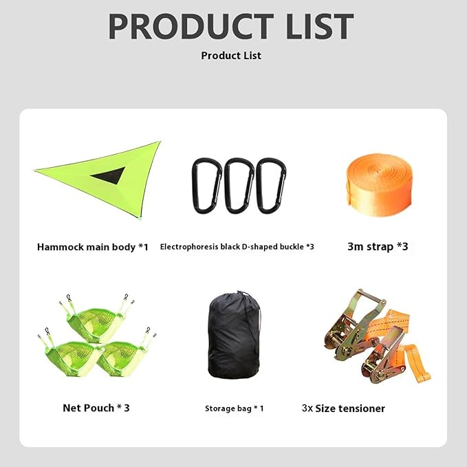 Outdoor Triangle Hammock 13FT, 660Lbs Capacity for 1-3 Person, Portable Camping Hammock with Storage Bags, Multi-Person Hammock