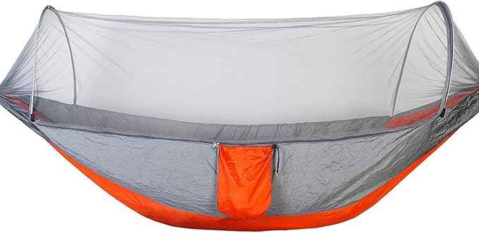 Portable Hammock, Mosquito Net for Hammockbuilt Net High Load Bearing, Perfect for Backpacking Hiking(Orange,260 * 140cm)