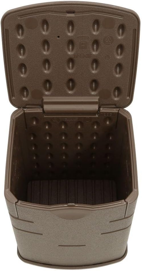 Rubbermaid Mini Resin Weather Resistant Outdoor Deck Box, 16" w x 14" d x 21" h, Mocha, Organization Bin & Commercial Products Food Service Utility Scoop, 64-Ounce, White, for Ice/Bar and Ingredient
