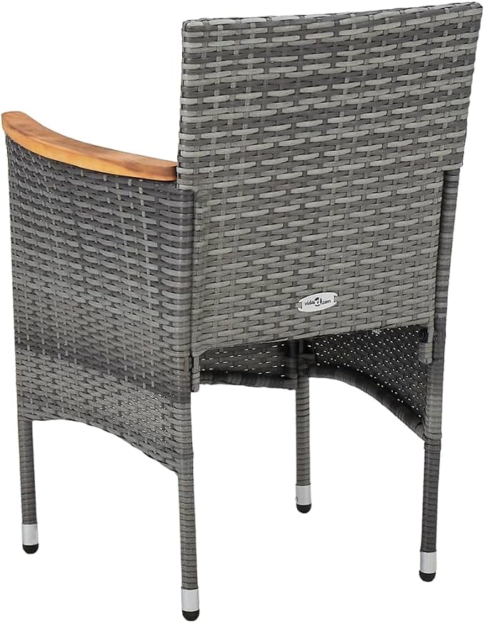 5-Piece Outdoor Dining Set in Grey and Brown with Plush Cushions and Sturdy Steel Frame for Patio Garden