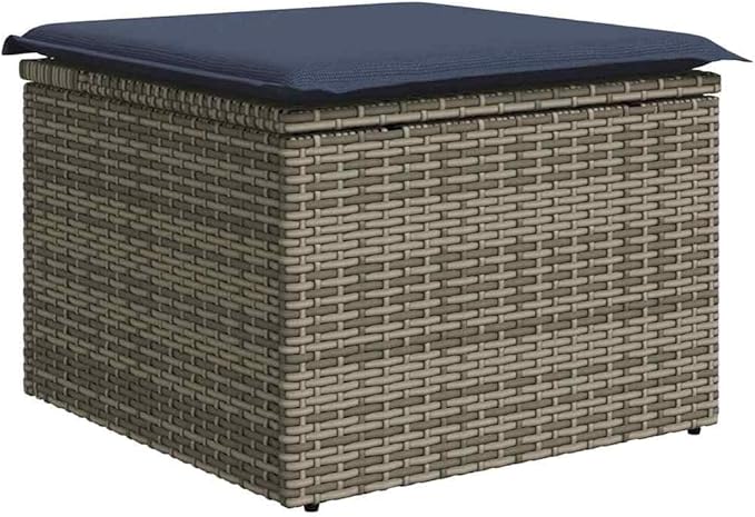 Garden Sofa Set Grey Poly Rattan Outdoor Furniture Set for Patio Conversation Sets