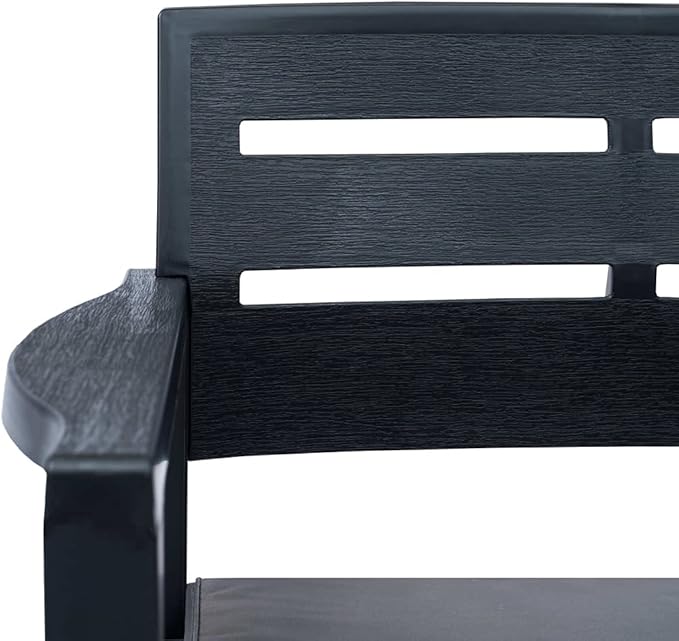 Patio Lounge Set with Cushions,Outdoor Tables and Chairs,Outdoor Furniture Sets,Patio Conversation Sets,for Garden,Deck,Backyard,3 Piece Plastic Anthracite
