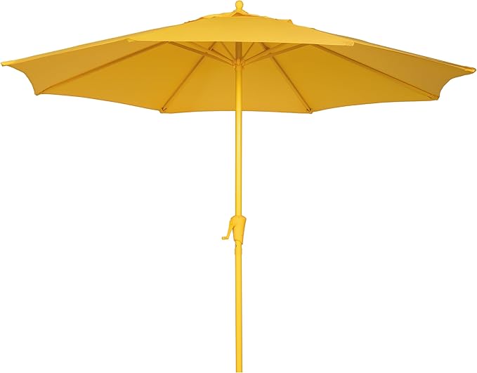 Sunnyglade 9FT Outdoor Patio Umbrella, Market Table Umbrella with 8 Sturdy Ribs and Crank System, Fade-resistant & Waterproof for Garden Backyard Poolside Deck