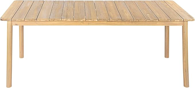 Christopher Knight Home Matera Acacia Wood Outdoor Dining Set for 8, 9 Piece Patio Dining Table and Chair Set, Wooden Outdoor Dining Armchair and Table Set with Removable Cushion, Light Teak+Beige