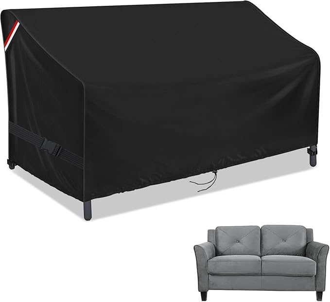 Outdoor Loveseat Cover, Waterproof 2-Seater Outdoor Bench Cover for Patio Furniture Sofa, Outside Small Couch Covers - 58" L x 33" W x 32" H