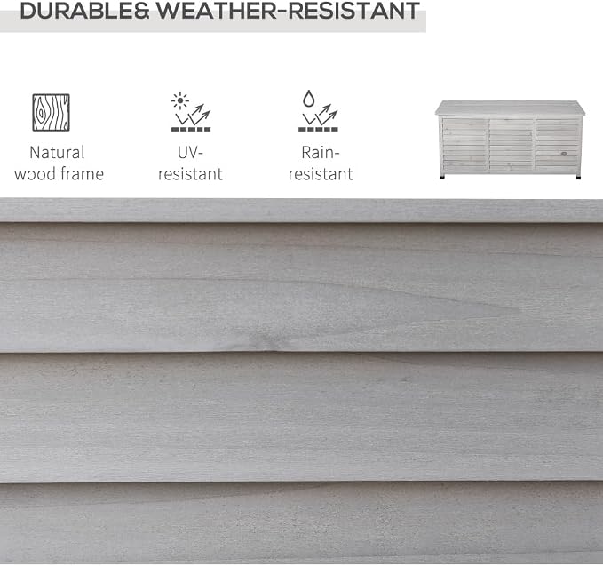 Sturdy Outdoor Deck Box for Patio Storage – Weather-Resistant Wooden Storage Container with Ventilation Gap and Smooth Finish