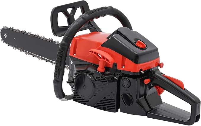 18-Inch Gasoline Chainsaw, 58CC 2.2KW 2-Stroke Powerful Portable Gas Powered Chain Saw, 11000RPM High Speed Single Cylinder Air-Cooled Chain saw, Cordless Hand Pull Start Chainsaw for Garden Pruning