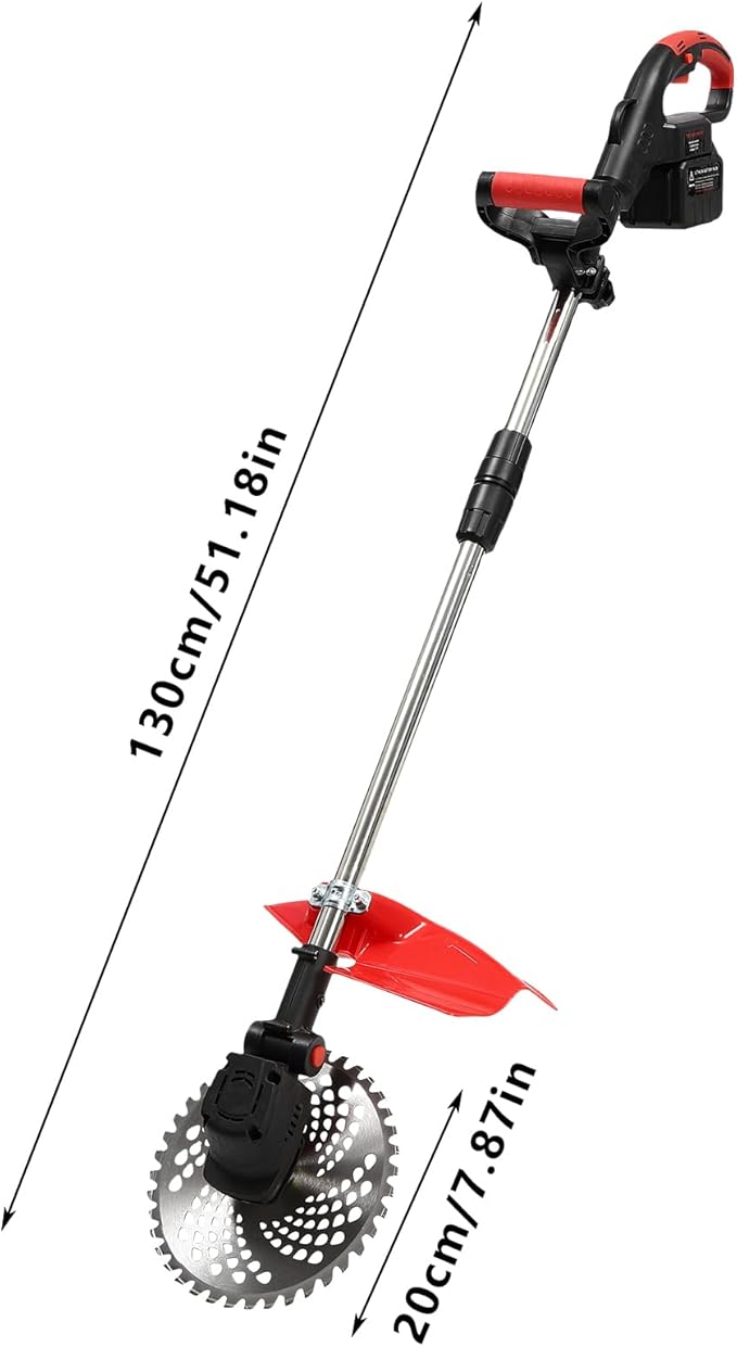 Cutter Weed Wacker, 1800W 21V Rechargeable Cordless Grass Trimmer Strimmer w/2 Li-Ion Battery Cutting Blades Grass Trimmer for Garden Pruning