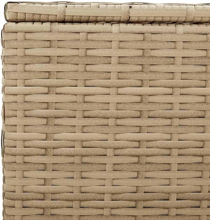 259.9 Gallon Outdoor Storage Box Mix Beige Poly Rattan Patio Storage Box with Water-Proof Bag and Gas Springs for Garden Cushions and Blankets