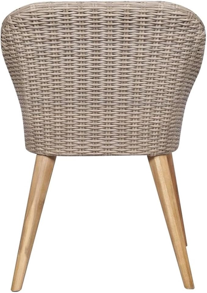 Afuera Living 7-Piece Outdoor Patio Dining Set, Weather-Resistant PE Rattan, Powder-Coated Brown and Dark Gray Finish, Removable Cushions, Modern Garden Backyard Terrace Furniture Seating for 6