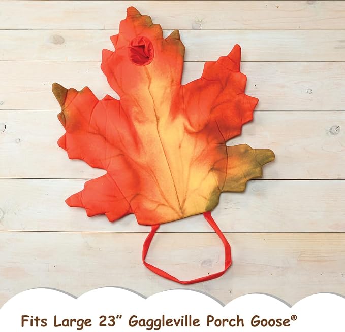 Gaggleville Fall Leaf Goose Outfit, Fits Large 23" H Statue, by Fox | Valley Traders