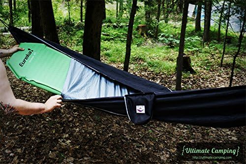 Hammock Bliss Sky Bed - Hangs Like A Hammock, Sleeps Like A Bed - Asymmetrical Design Hammock Tent with Integrated Inflatable Pad Sleeve for a Lay Flat & Insulated Camping Hammock Sleeping Experience