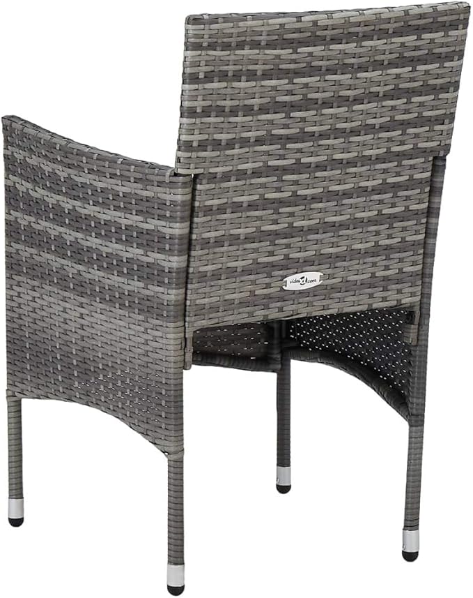 3 Piece Patio Dining Set, Outdoor Lounge Sets Porch Furniture Set Outdoor Sofa Sets Patio Conversation Set for Exhibition Poolside Piazza Garden Gray
