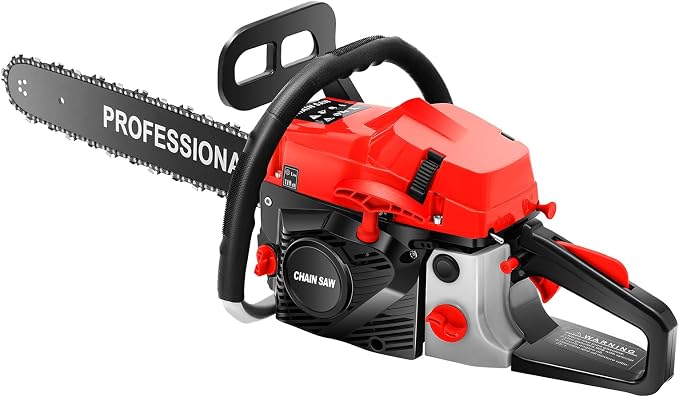 58CC 20 Inch Gas Chainsaw, 2-Stroke 2000W Portable Small Gas Powered ChainSaw Handheld Cordless Petrol Chain Saw Single Cylinder Air Cooled Chain Saw for Cutting Tree Wood Trimming Garden Farm