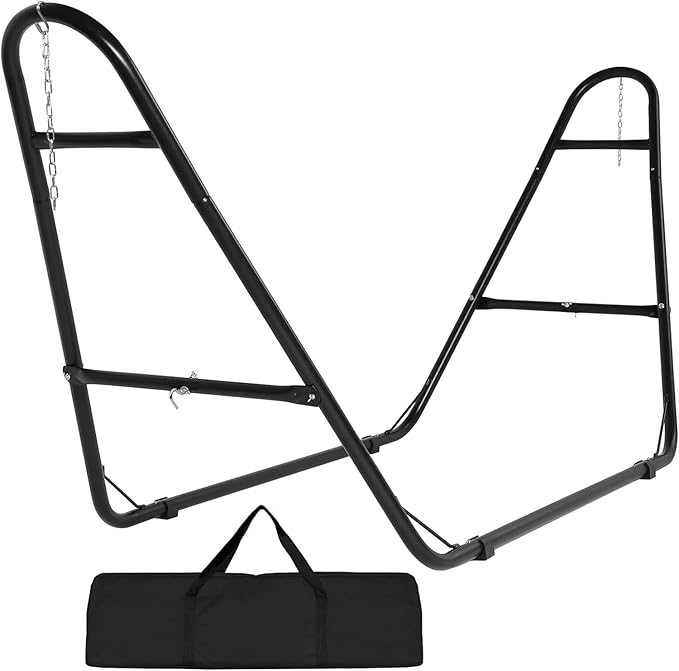 Universal Heavy-Duty Steel Hammock Stand, 130 * 40 * 51in for 2 People, Portable Design,for 9.5 to 14 ft Hammocks,Ideal for Outdoor Balconies, porches, patios, Decks and backyards.