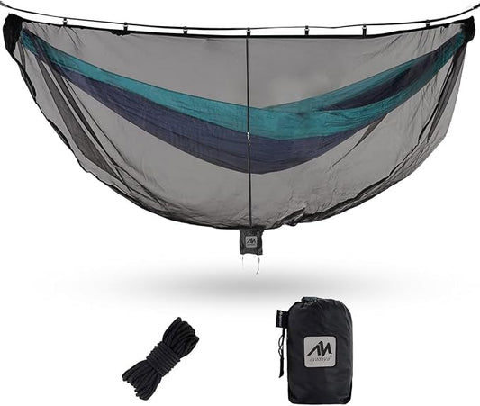 AYAMAYA Hammock Bug Net - 11.15ft Superfine Mosquito Net for Hammocks,w/Double-Sided Zipper, Lightweight Portable Hammock Netting,Fast and Easy Set Up, Fits All Camping Hammocks