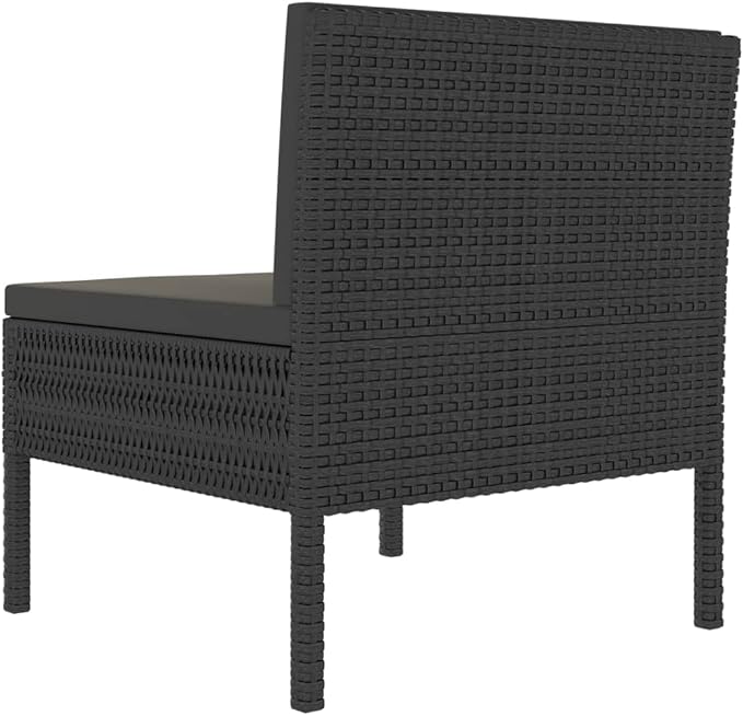 Patio Chairs with Cushions,Outdoor Sofa,Outdoor Conversation Sets,Leisure Chairs,Garden Chairs,for Swimming Pools,Decks,Gardens,Backyards,3 pcs Poly Rattan Black
