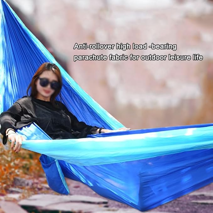 Camping Hammock,hammock,Breathable Nylon Fabric (parachute Fabric) with Strong Load-bearing Capacity, Suitable for Outdoor Places Such As Parks, Seashores and Camping.(Dark Green Camel)