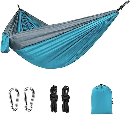 Hammock Hammock Outdoor Lightweight Camping Hammock Color Matching Single Person Nylon Swing Chair with Hanging Straps for Travel Hiking Quick-Opening(Color 1)