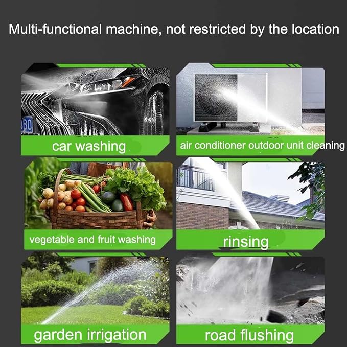 Cordless Pressure Washer,1080 PSI Cordless Power Washer with 4.0Ah Battery&Charger & 6-in-1 Nozzle,Portable Power Washer Cordless for Home and Courtyards (Green)