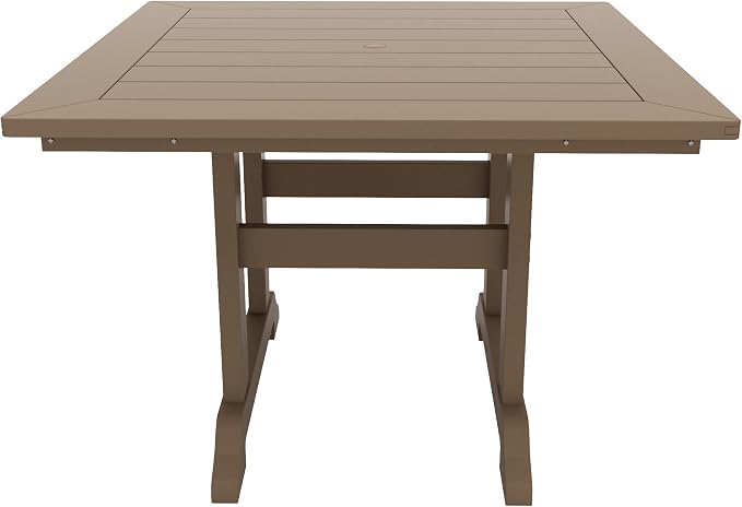 HDPE Laguna 43" Square Dining Table,Weathered Wood