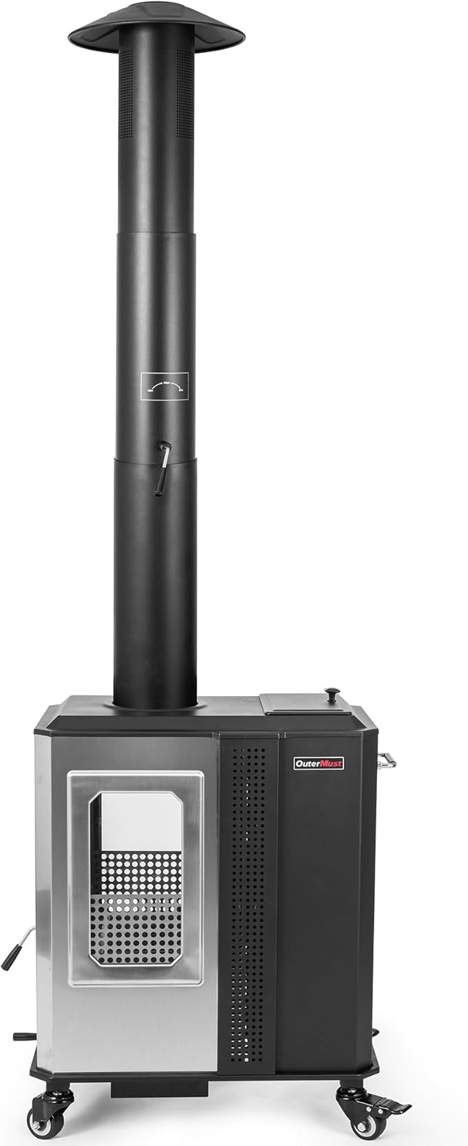 110,000 BTU Pellet Patio Heater for Outdoor Use with Glass Window and Pellet Hopper Ideal for Backyard Balcony 6-8 people