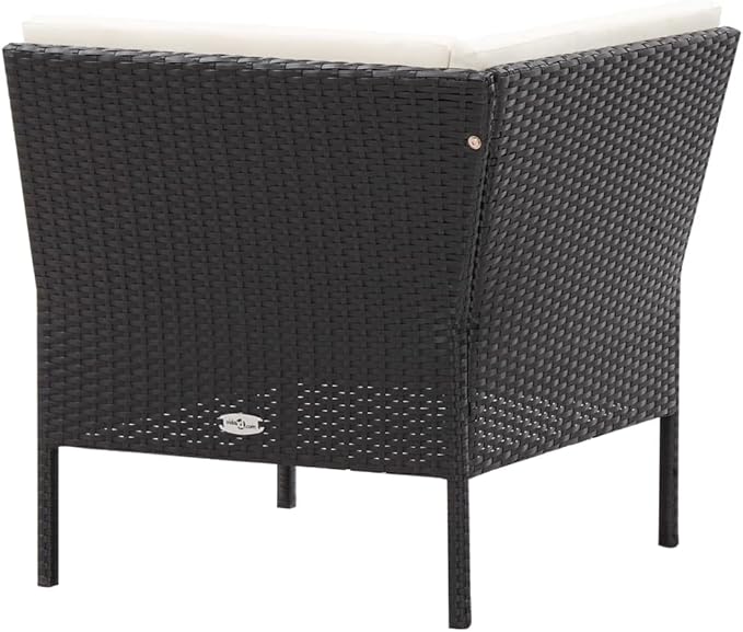 Patio Lounge Set with Cushions,Outdoor Furniture,Outdoor Furniture Sets,Patio Conversation Sets,for Garden,Deck,Backyard,6 Piece Poly Rattan Black