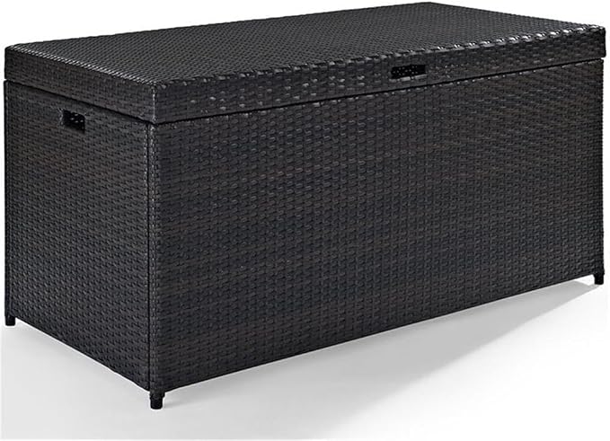 Home Square 2 Piece UV-resistant Resin Wicker Patio Deck Box Set in Brown