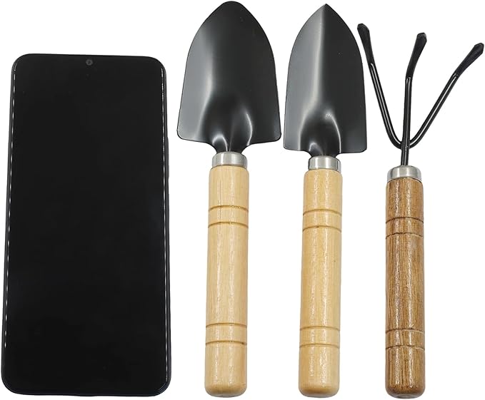 6 Pack Small Garden Tool Set, Iron Hand Shovel Transplant Shovel Hand Rake, Non-Slip Handle Tools for Pot Plants, Indoor & Outdoor Gardening