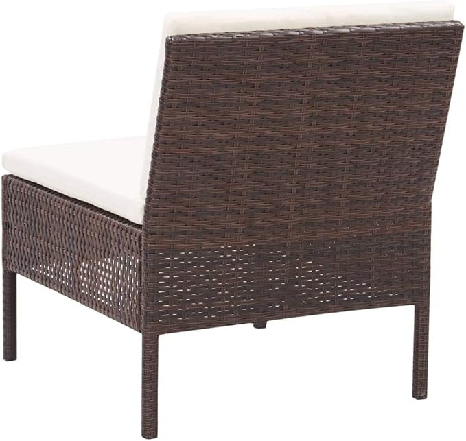 Patio Sofa Set with Cushions,Patio Lounge Set,Outdoor Furniture,Outdoor Furniture Sets,Patio Conversation Sets,for Garden,Deck,Backyard,5 Piece Poly Rattan Brown