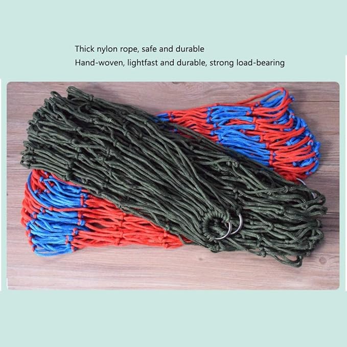 Portable Hammocks Hanging Rope Swing Hammock Chair Indoor Outdoor Home Patio Porch Yard Garden Portable Travel Camping Swing Hammock Hammock for Outdoor(Red Blue)
