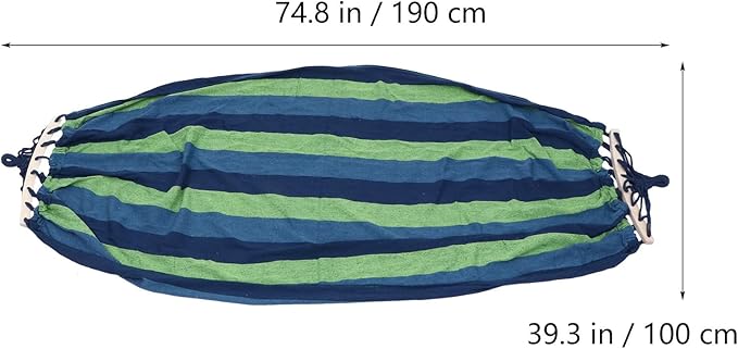 FRCOLOR Portable Outdoor Hammock Striped Canvas Extra Wide 190x100cm Camping Travel Hammock for Hiking Patio Backyard