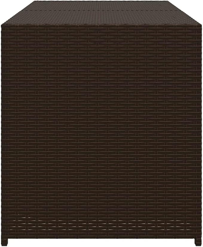 Wicker Outdoor Deck Box, 74.8 Gal Outdoor Storage Box with Lid, PE Rattan Storage Container for Pillows, Cushions, Gardening Tools, 47.2"x19.7"x22" Brown