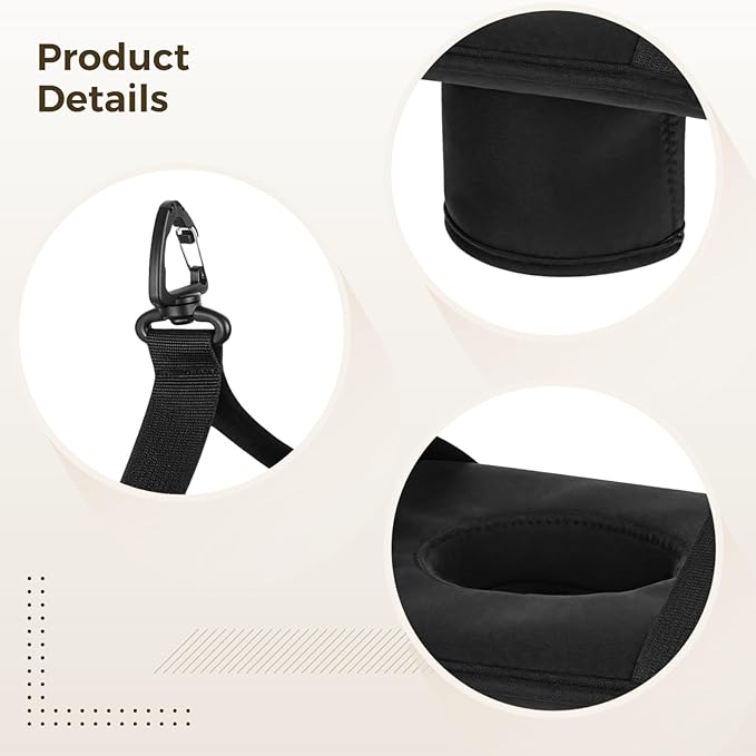 Hammock Drink Holder, Black Hanging Cup Holder for Yard, Poolside, and Outdoor, Nylon Material, Convenient for Cups, Bottles, and Cans, Perfect for Spring Outdoors, Customizable