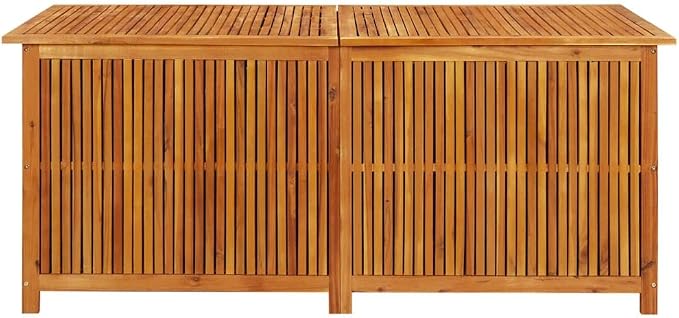 Wooden Deck Box Large Outdoor Storage for Patio Furniture, Garden Tools, Pool Supplies, Outdoor Backyard Patio Storage Deck Box Container, 68.9"x31.5"x29.5" Solid Acacia Wood