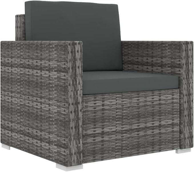 Patio Lounge Set with Cushions,Outdoor Furniture,Outdoor Furniture Sets,Patio Conversation Sets,for Garden,Deck,Backyard,13 Piece Poly Rattan Gray