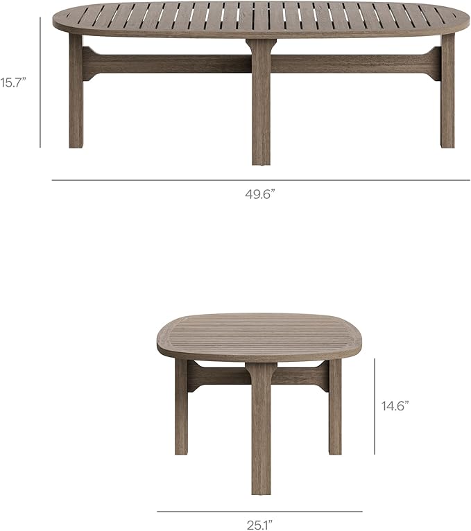 Modway Saratoga 4-Piece Outdoor Furniture Set in Flint Gray - Patio Conversation Set with Sofa, Loveseat, Side Table and Coffee Table
