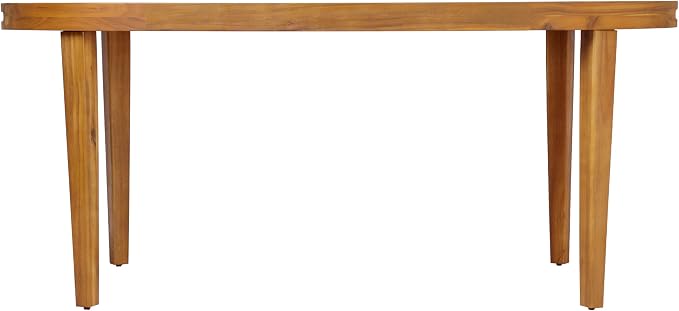 Christopher Knight Home Dorium 70" Oval Outdoor Dining Table, Acacia Wood Patio Dining Table for 4-6 People, Solid Wood Outdoor Table for Patio Deck Garden Backyard Dining, Teak