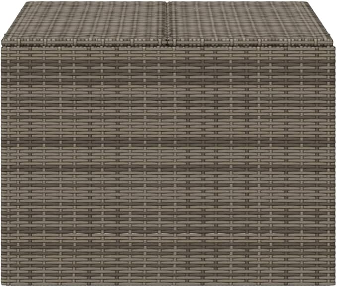 291L Outdoor Deck Box Grey PE Rattan Patio Storage Container 29.5 x 31.5 x 23.2 in Robust Steel Frame Modern Look for Garden, Balcony & Porch