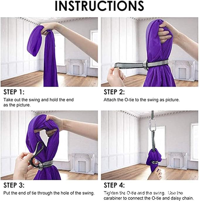 Nylon Elastic Swing Outdoor Indoor Swings Soft Cuddle Hammock for Children and Teens Sensory Therapy (Color : Purple, Size : 150 x 280 cm)