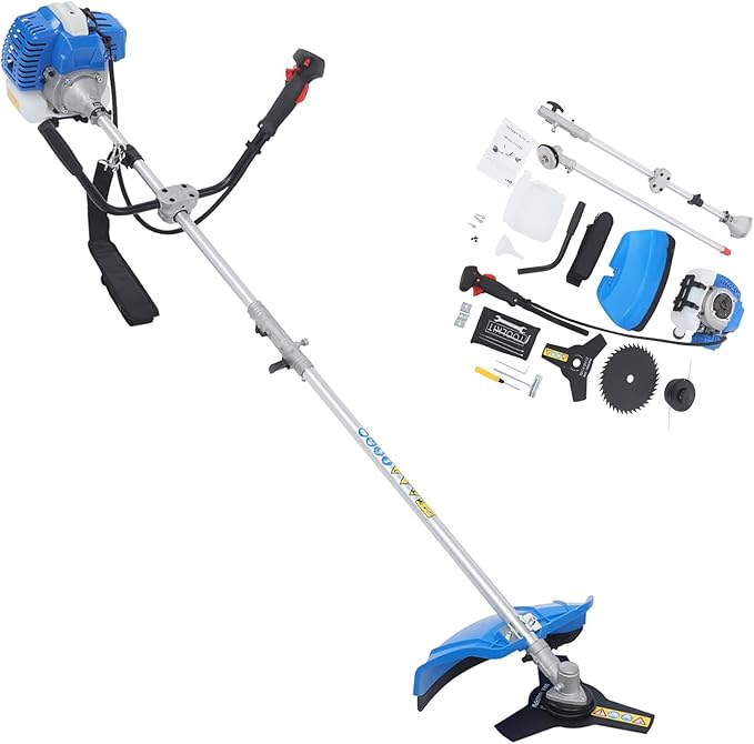 2-Stroke Weed Wacker, 10000RPM Gas Powered Weed Wacker Multi Yard Care Tools Hedge Trimmer Brush Cutter Blade with Trimmer Heads for Yards Gardens Lawns (10000RPM)