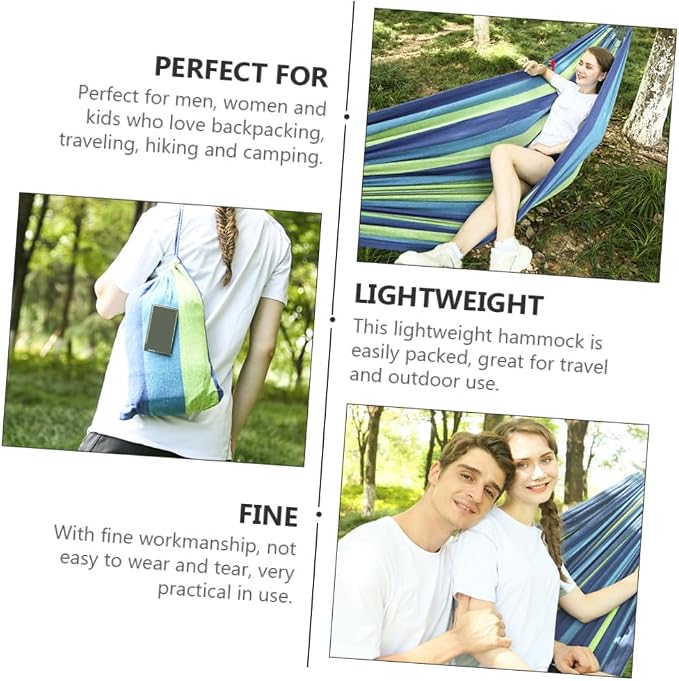 Abaodam Double Camping Hammock Canvas Swing for Outdoor and Indoor Use Thickened and Widened Portable Hanging Hammock Suitable for Adults
