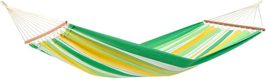 Brasilia Hammock, Handwoven, Polyester/Cotton Blend, Apple Green, Single Size, Spreader Bar, 122" L X 55" W, Holds up to 330lbs