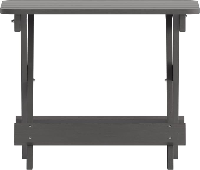 Flash Furniture Halifax Outdoor Folding Side Table, Portable All-Weather HDPE Adirondack Side Table, Gray
