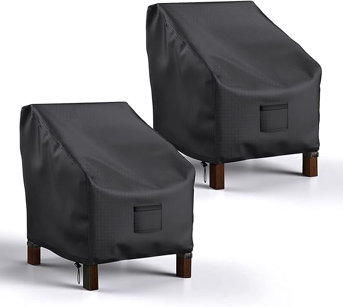 Patio Chair Covers Waterproof, Mrrihand Lounge Deep Seat Cover, Heavy Duty Outdoor Lawn Patio Furniture Covers (36" W x 34" D x 32" H - 2 Pack)
