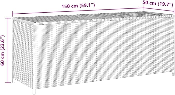 Outdoor Patio Storage Box, 59.1 inch Resin Wicker Deck Box with Liner, Heavy Duty Garden Storage Chest with Bench Function for Cushions and Tools, Gray