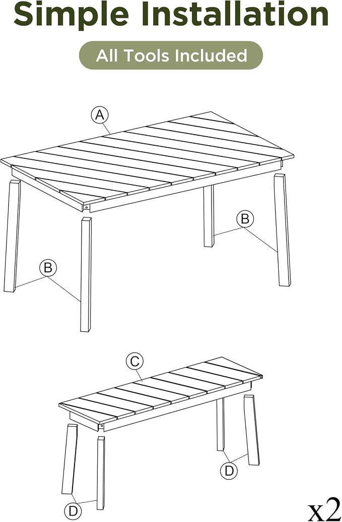 LUMISOL 3 Pieces Acacia Wood Table Bench Dining Set for Outdoor Indoor, Patio Dining Table with 2 Benches, Picnic Beer Table for Patio Porch Garden Poolside, Natural